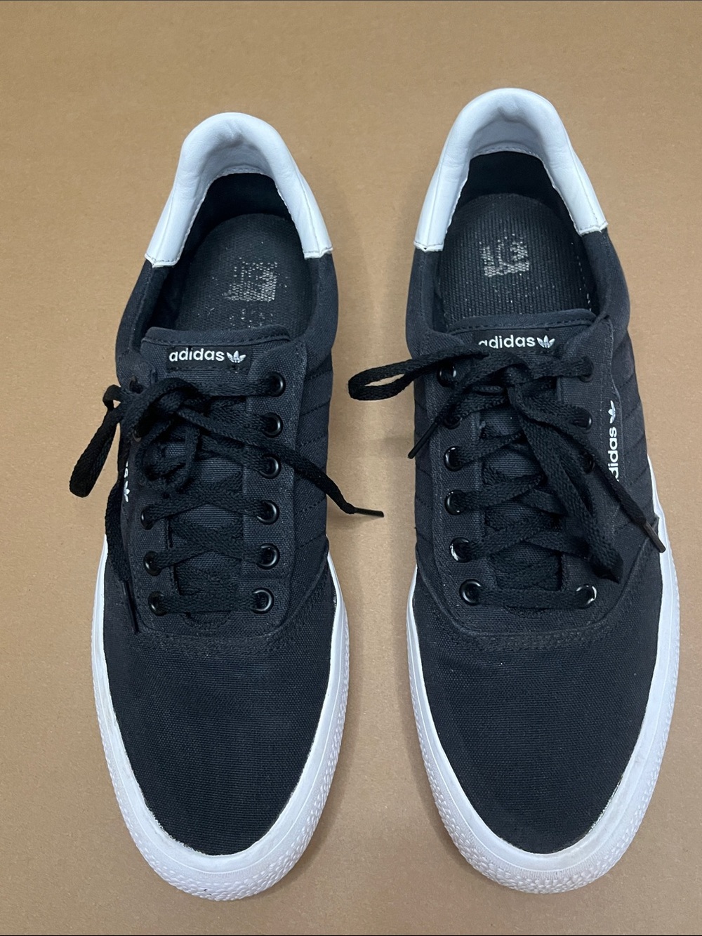 adidas Black and White Low-Top Canvas Sneakers